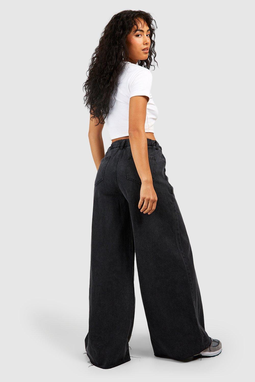 Wide leg best sale black jean